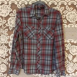 Hurley Snap Up Collard Plaid Shirt Young Mens